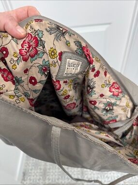 Latico Gray Leather Shoulder Tote